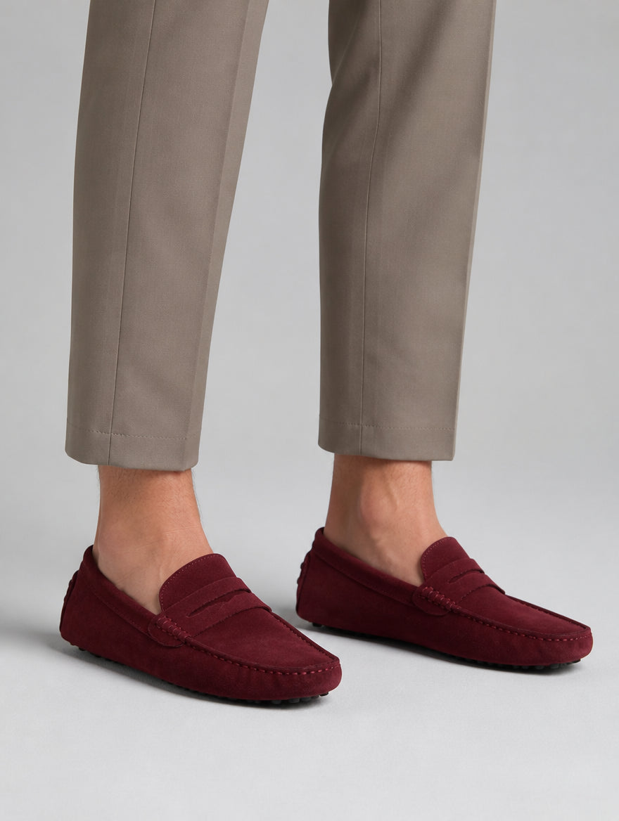 Men’s Slip-On Driver Loafers – Suede Look Casual Elegance