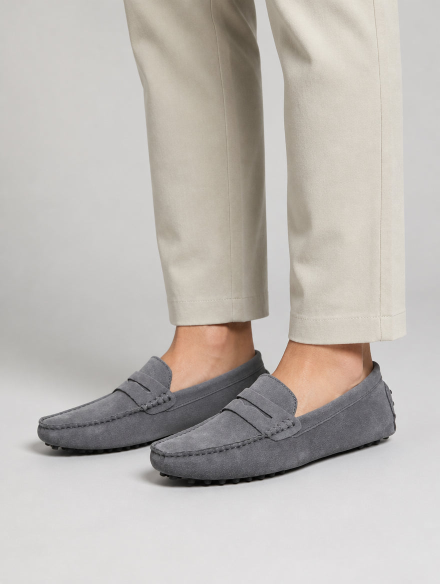 Men’s Slip-On Driver Loafers – Suede Look Casual Elegance