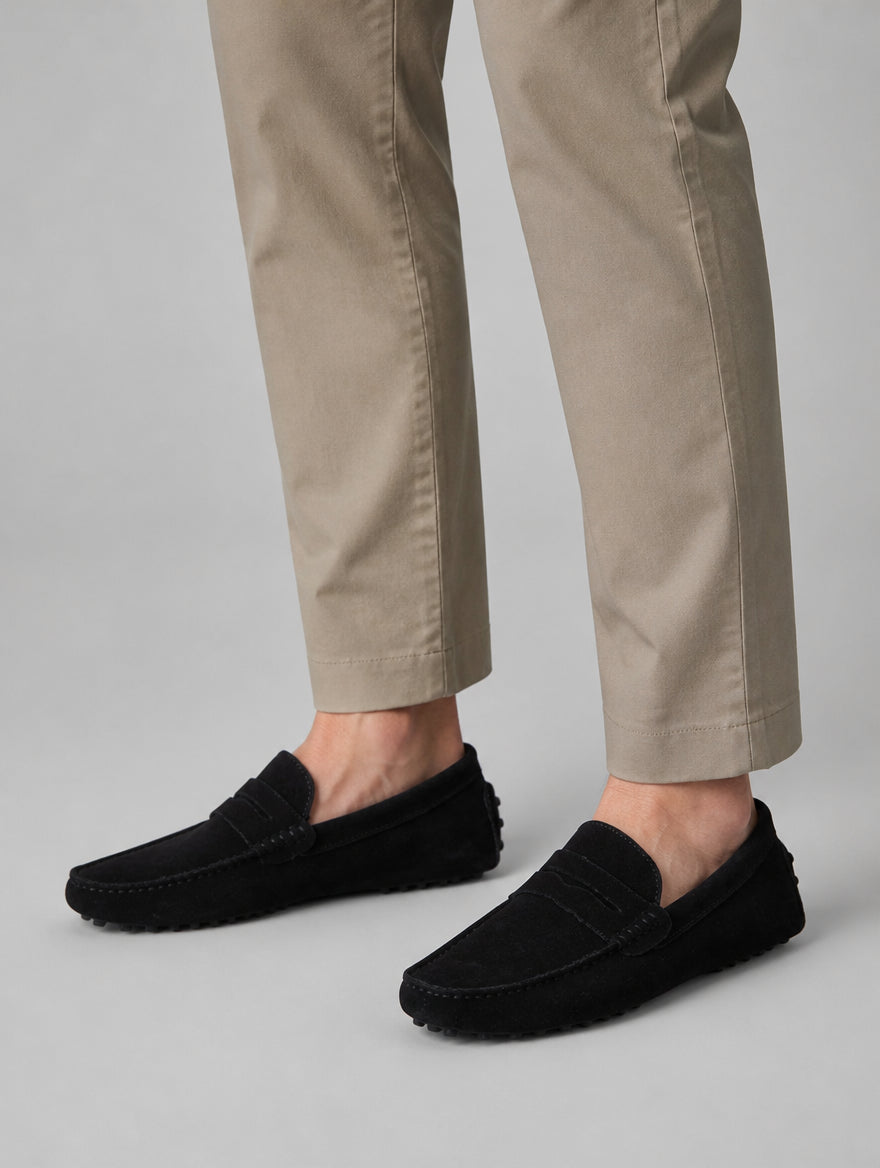 Men’s Slip-On Driver Loafers – Suede Look Casual Elegance