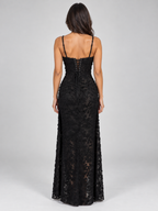 Women’s Floral Lace Corset Maxi Dress