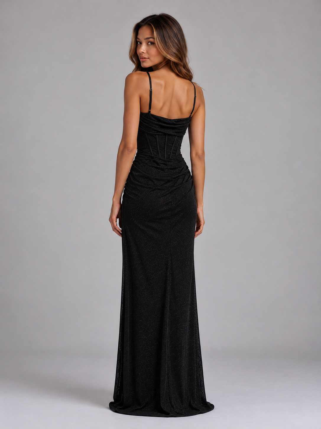 Women’s Glitter Corset Maxi Dress