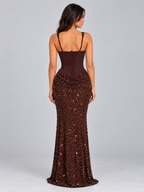 Women’s Sequin Corset Maxi Dress