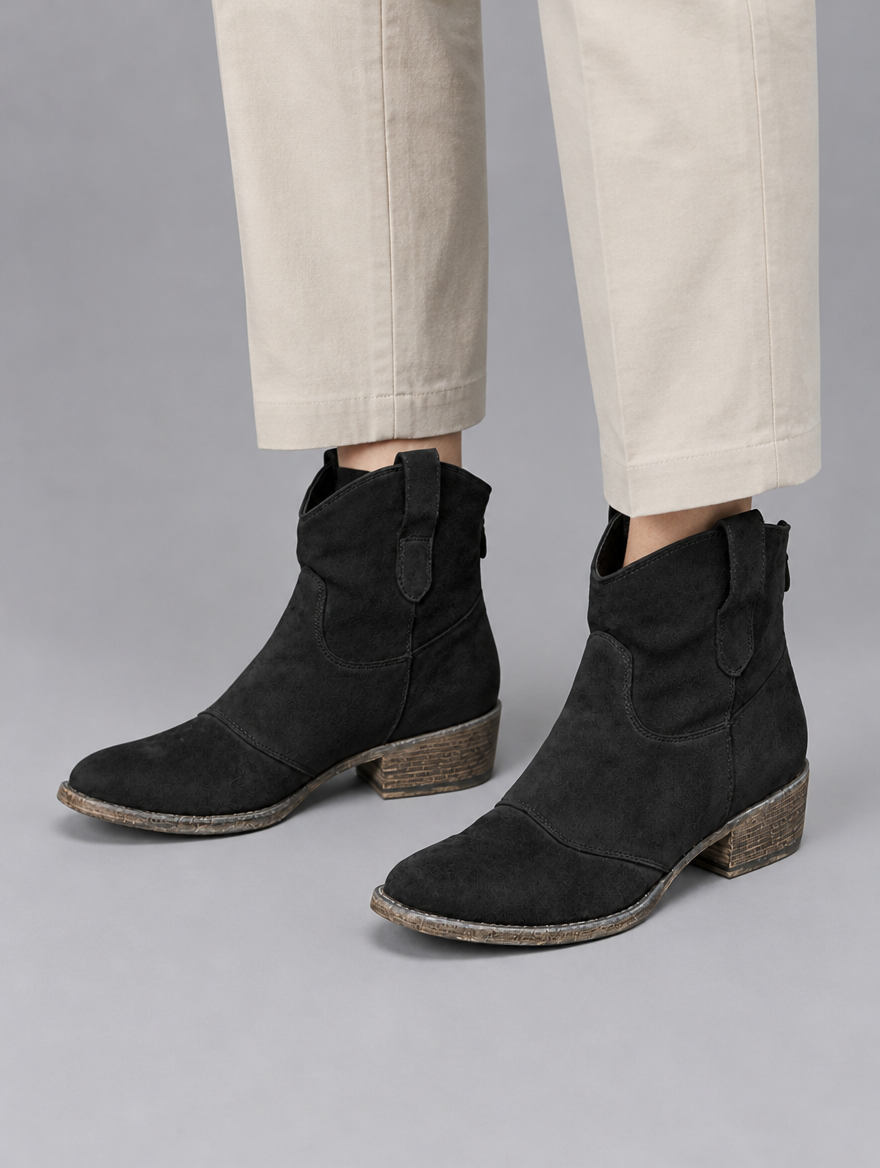 Women’s Suede Look Cowboy Ankle Boots
