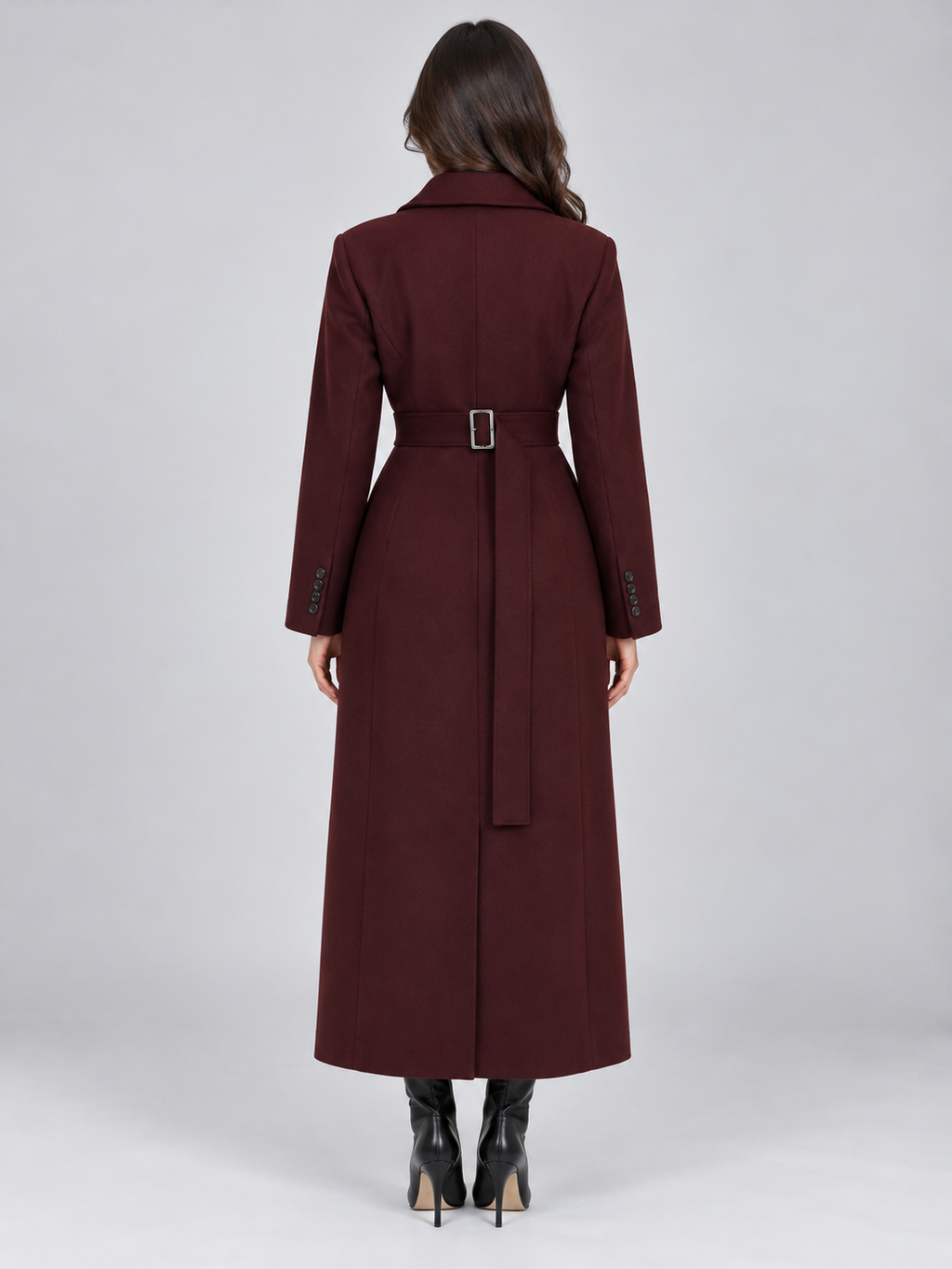 Women’s Belted Long Tailored Coat