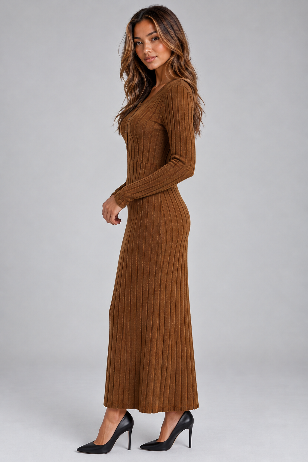 Women’s Ribbed Knit Maxi Dress