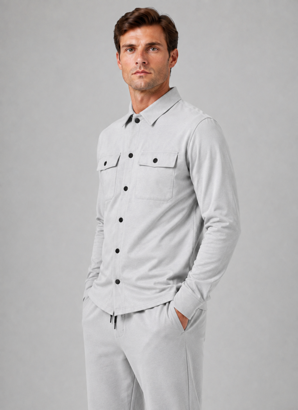 Men’s Two-Piece Overshirt & Trousers Set