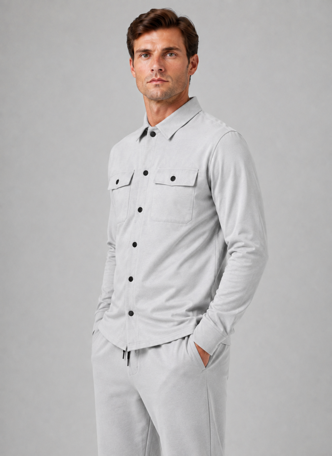 Men’s Two-Piece Overshirt & Trousers Set