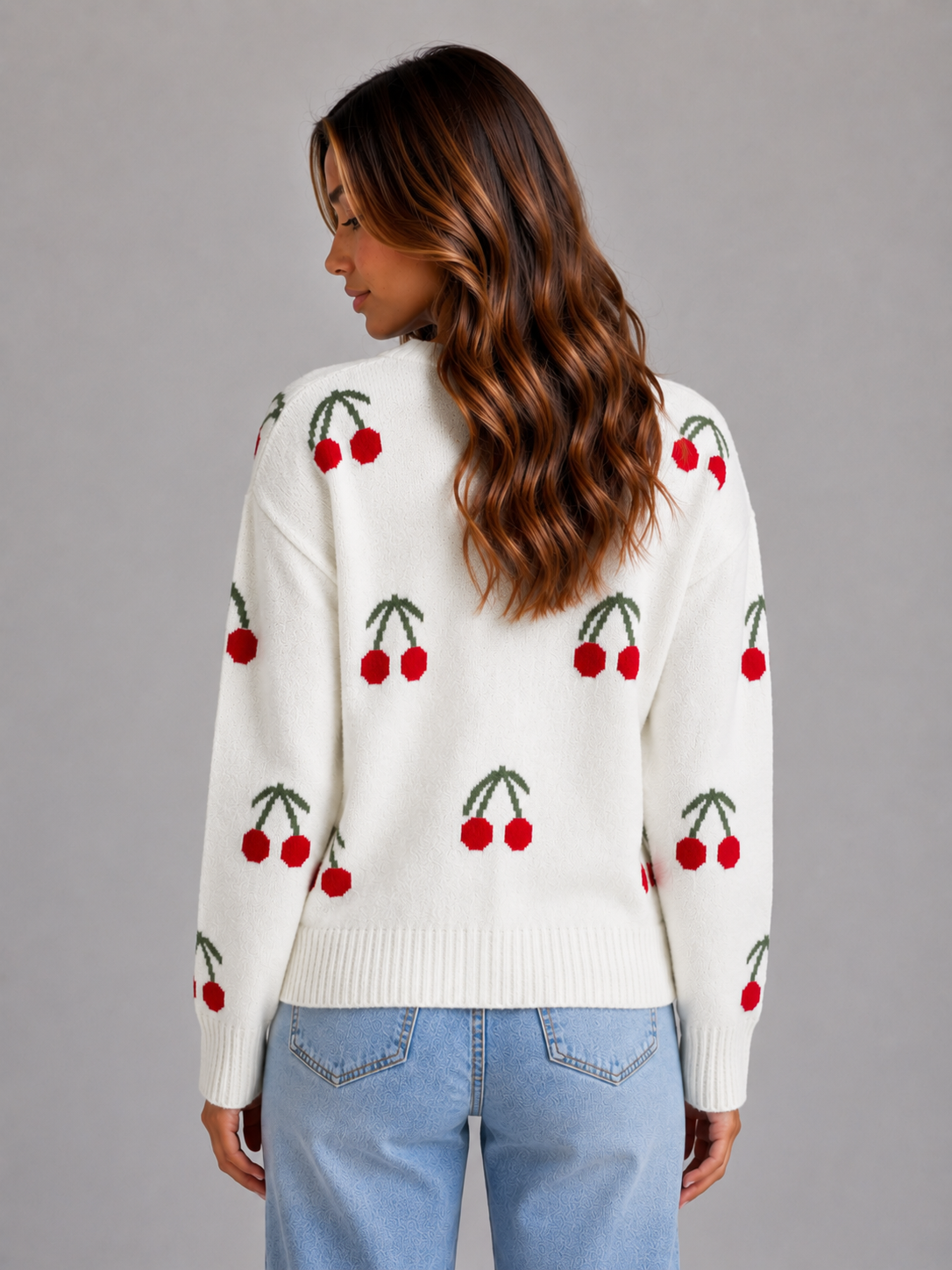Women's Cherry Print Cardigan
