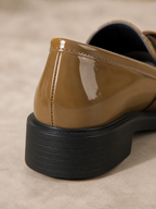 Women’s Leather-Look Loafers – Bow Detail Classic Slip-On Shoes