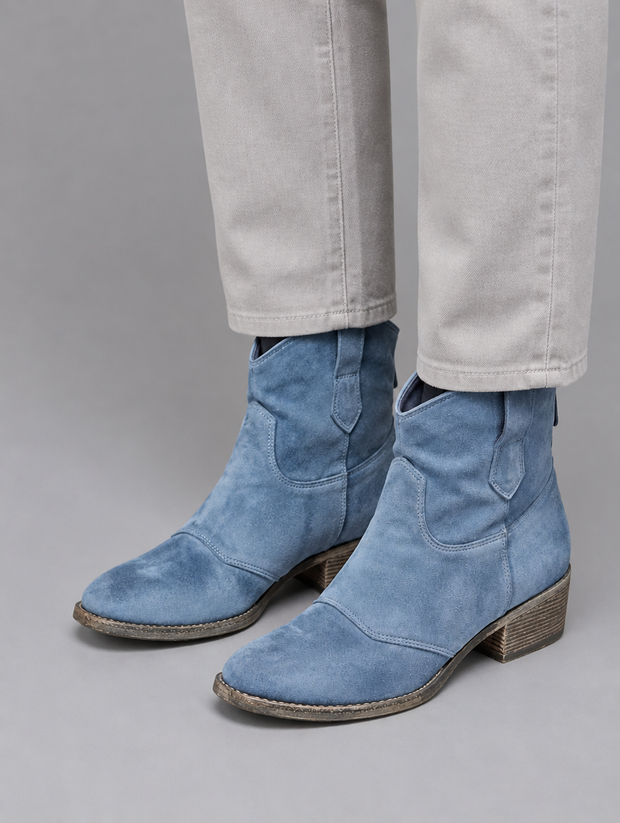 Women’s Suede Look Cowboy Ankle Boots
