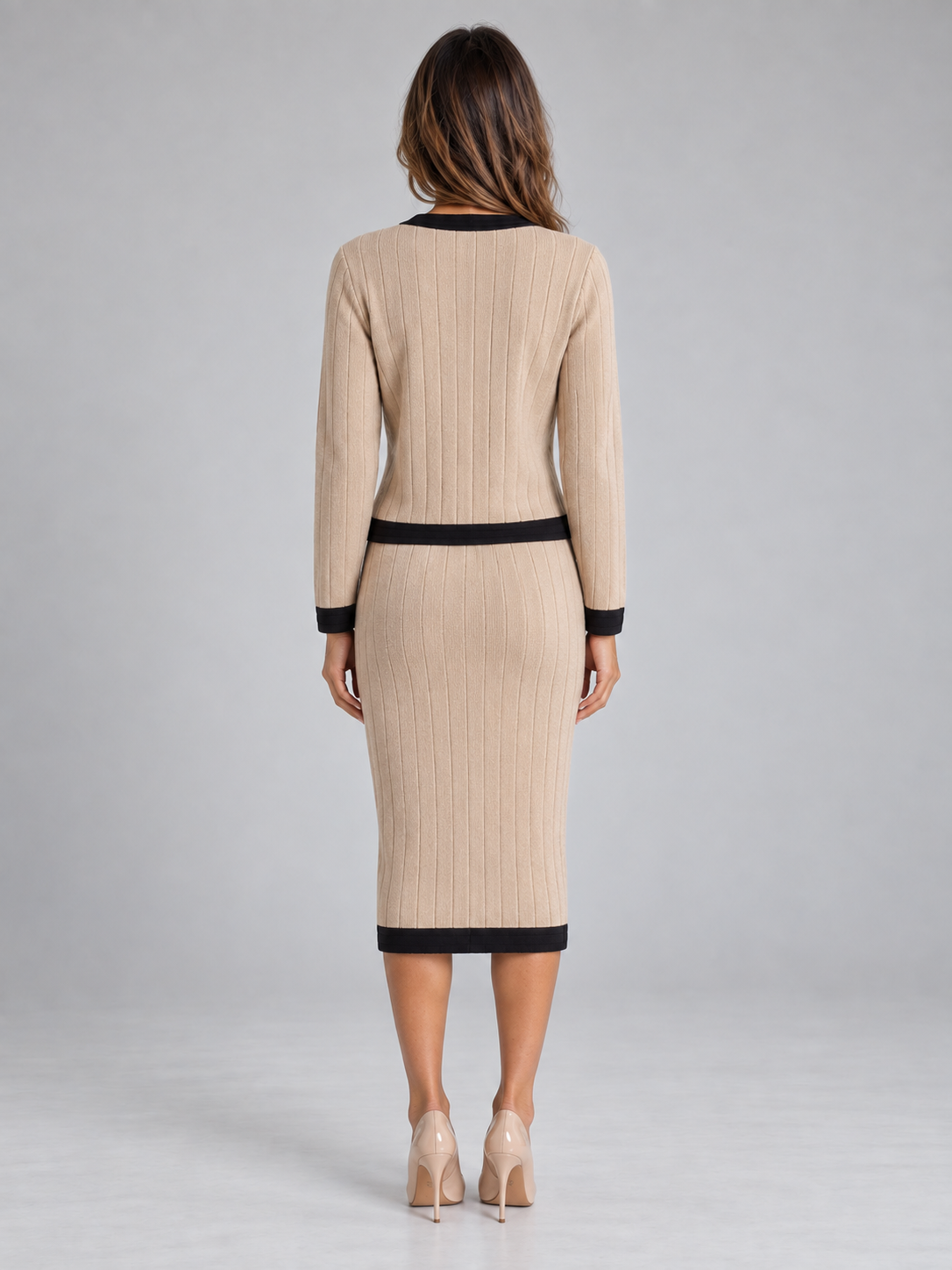 Women’s Knitted Cardigan & Midi Skirt Co-Ord Set