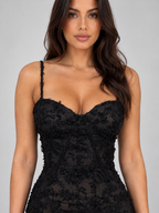 Women’s Floral Lace Corset Maxi Dress