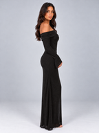 Women’s Glitter Off Shoulder Maxi Dress