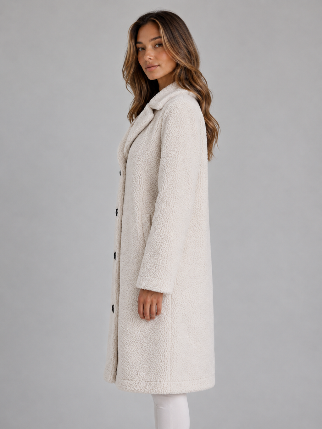 Women's Long Teddy Fleece Coat
