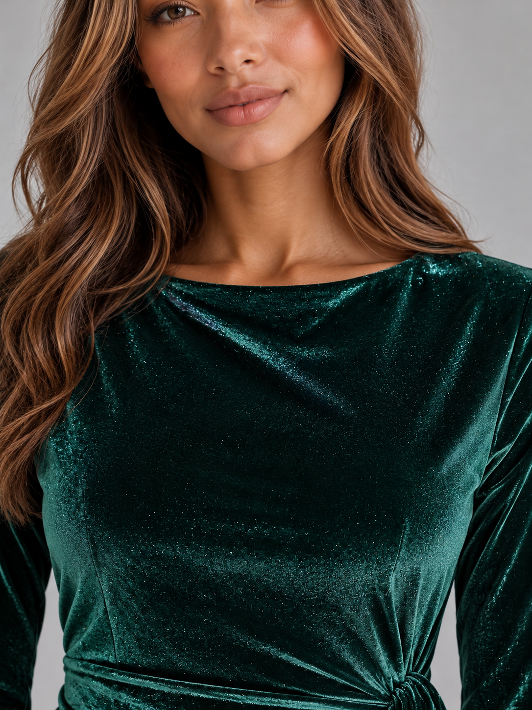 Women’s Velvet Wrap Midi Dress
