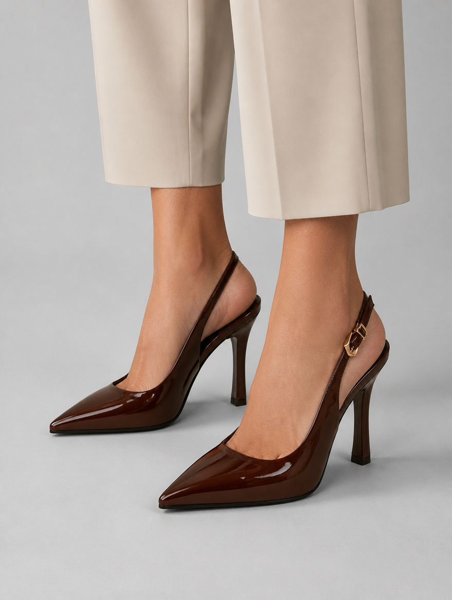 Women’s Patent Slingback Stiletto Heels