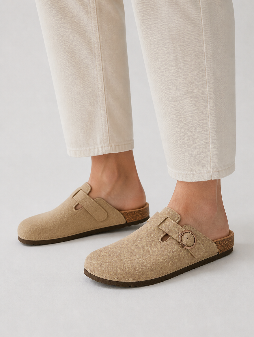 Men’s Comfort Slip-On Clogs – Suede Look Casual Style
