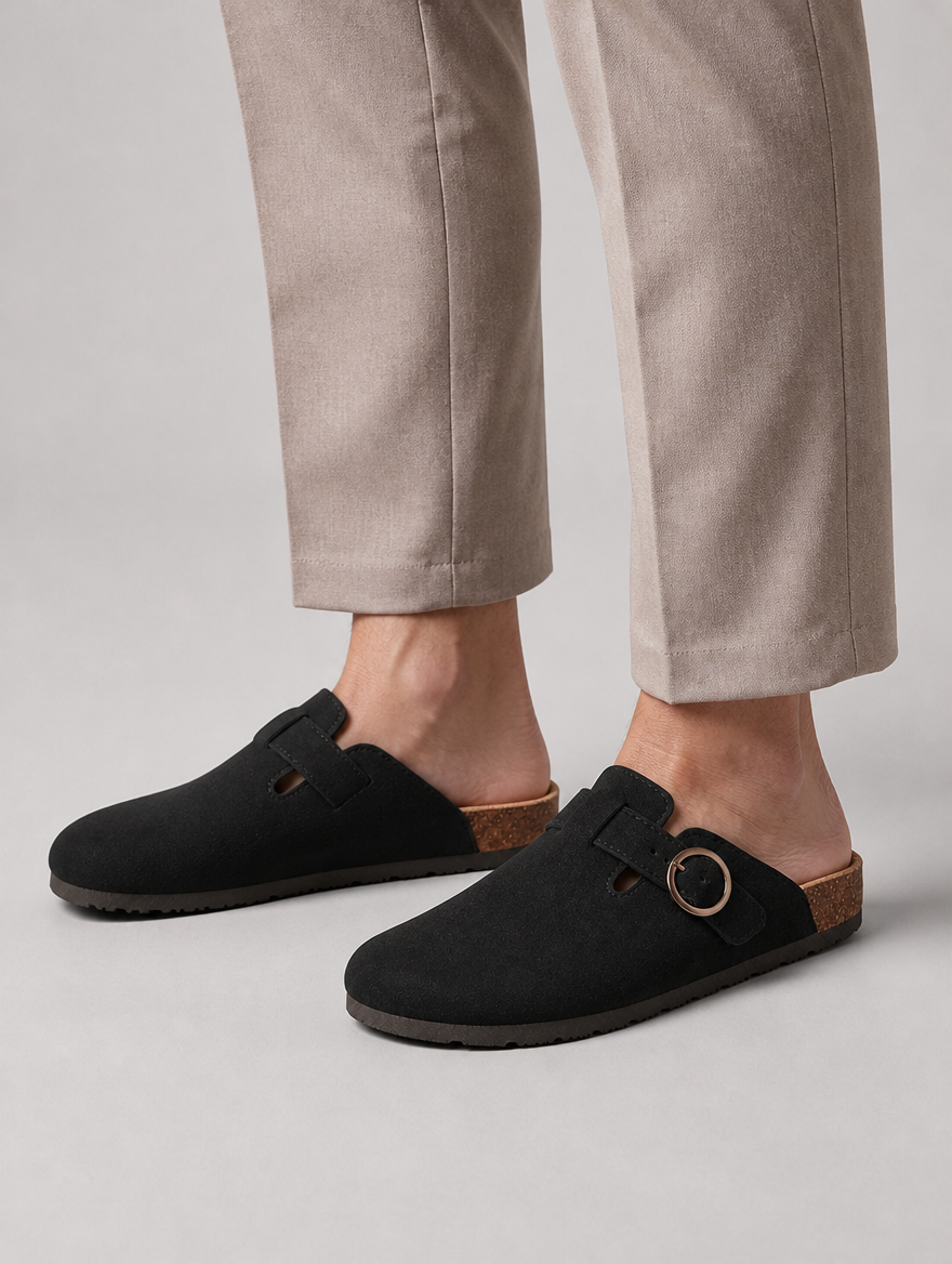 Men’s Comfort Slip-On Clogs – Suede Look Casual Style