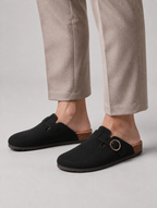 Men’s Comfort Slip-On Clogs – Suede Look Casual Style