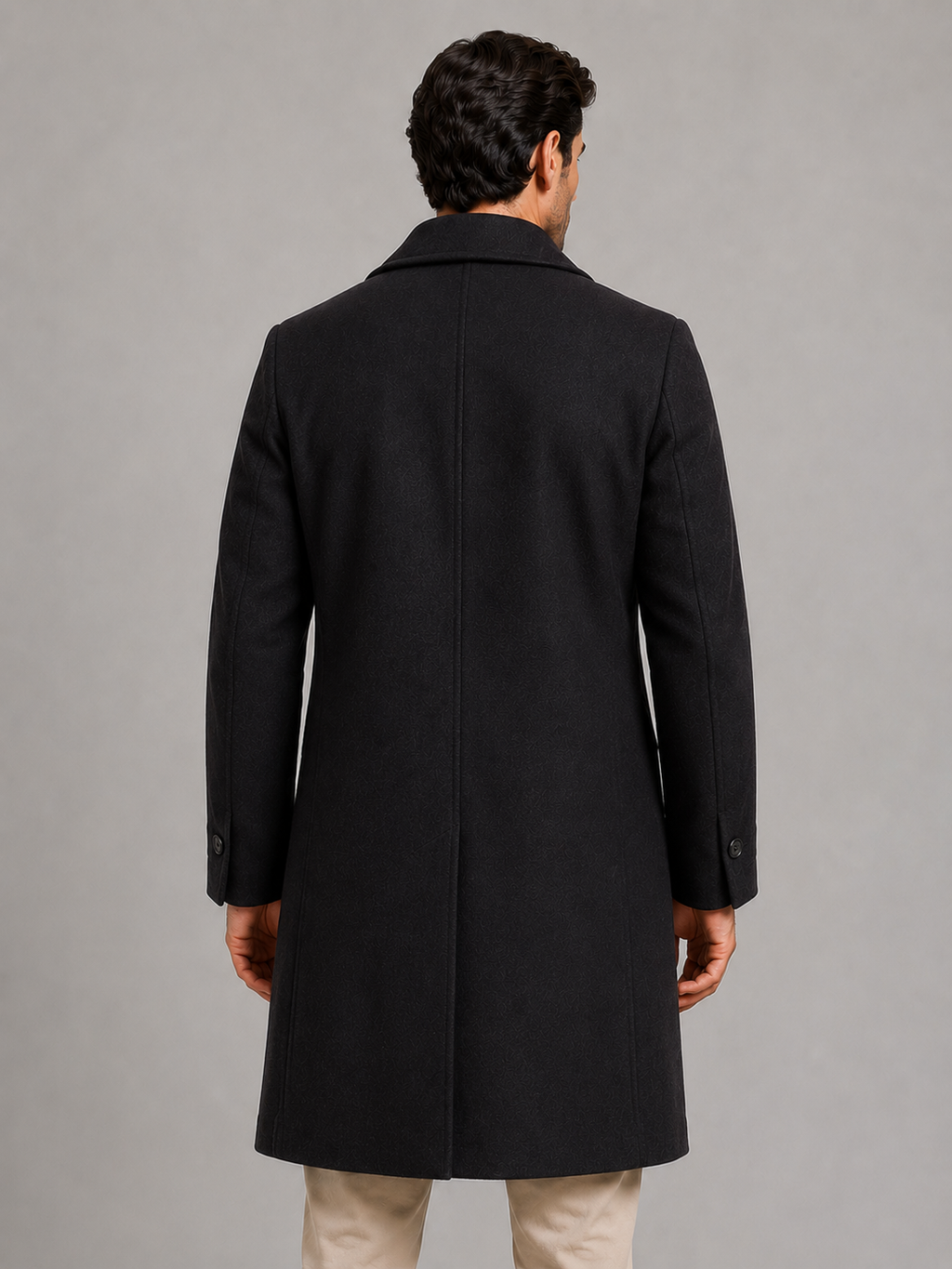 Men's Tailored Double Breasted Long Coat