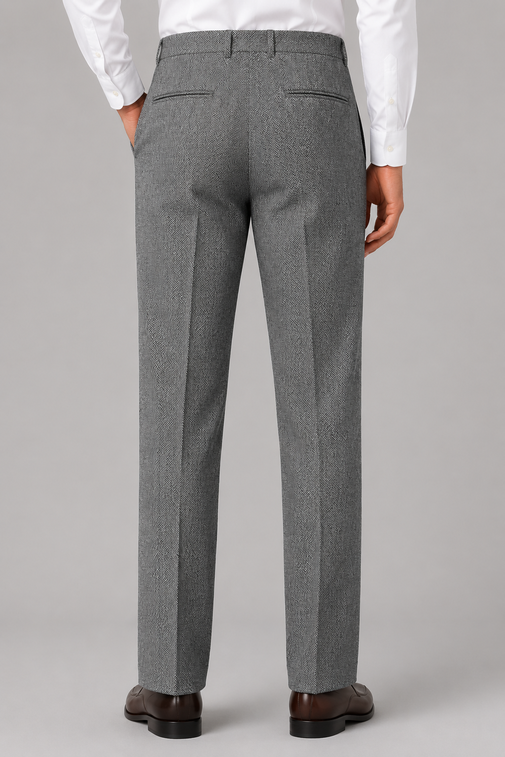 Men’s Herringbone Pleated Trousers