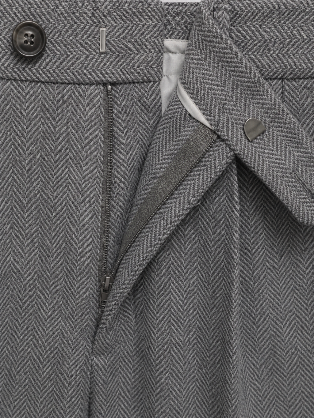 Men’s Herringbone Pleated Trousers
