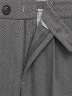 Men’s Herringbone Pleated Trousers