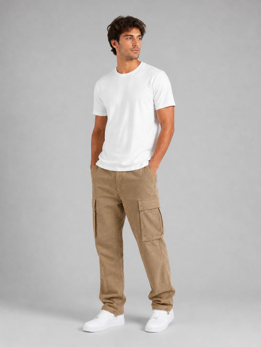 Men’s Relaxed Fit Cargo Trousers – Everyday Utility Style