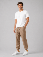 Men’s Relaxed Fit Linen Style Trousers – Summer Comfort Style