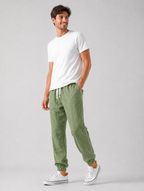 Men’s Relaxed Fit Linen Style Trousers – Summer Comfort Style