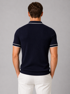 Men's Ribbed Knit Polo Shirt