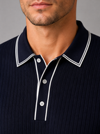 Men's Ribbed Knit Polo Shirt