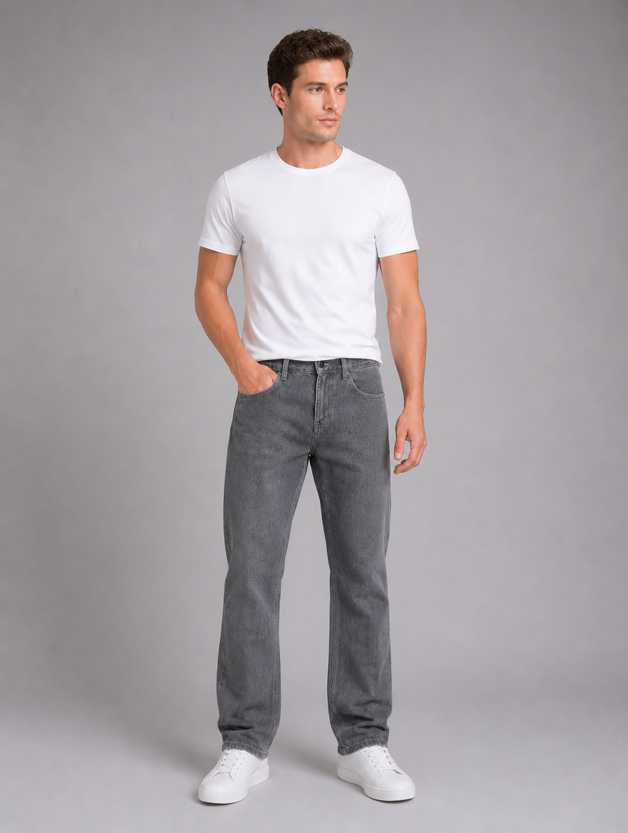 Men's Straight Leg Jeans – Classic Regular Fit Denim Trousers