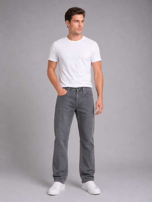 Men's Straight Leg Jeans – Classic Regular Fit Denim Trousers
