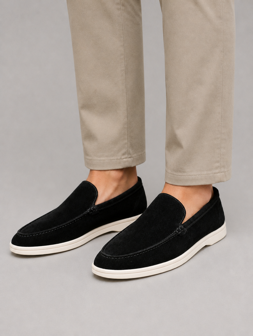 Men’s Suede-Look Slip-On Loafers – Smart Casual Comfort