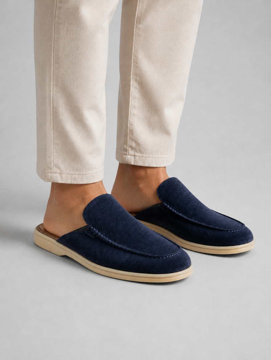 Men's Suede Mule Slip-On Loafers –  Smart Casual Comfort