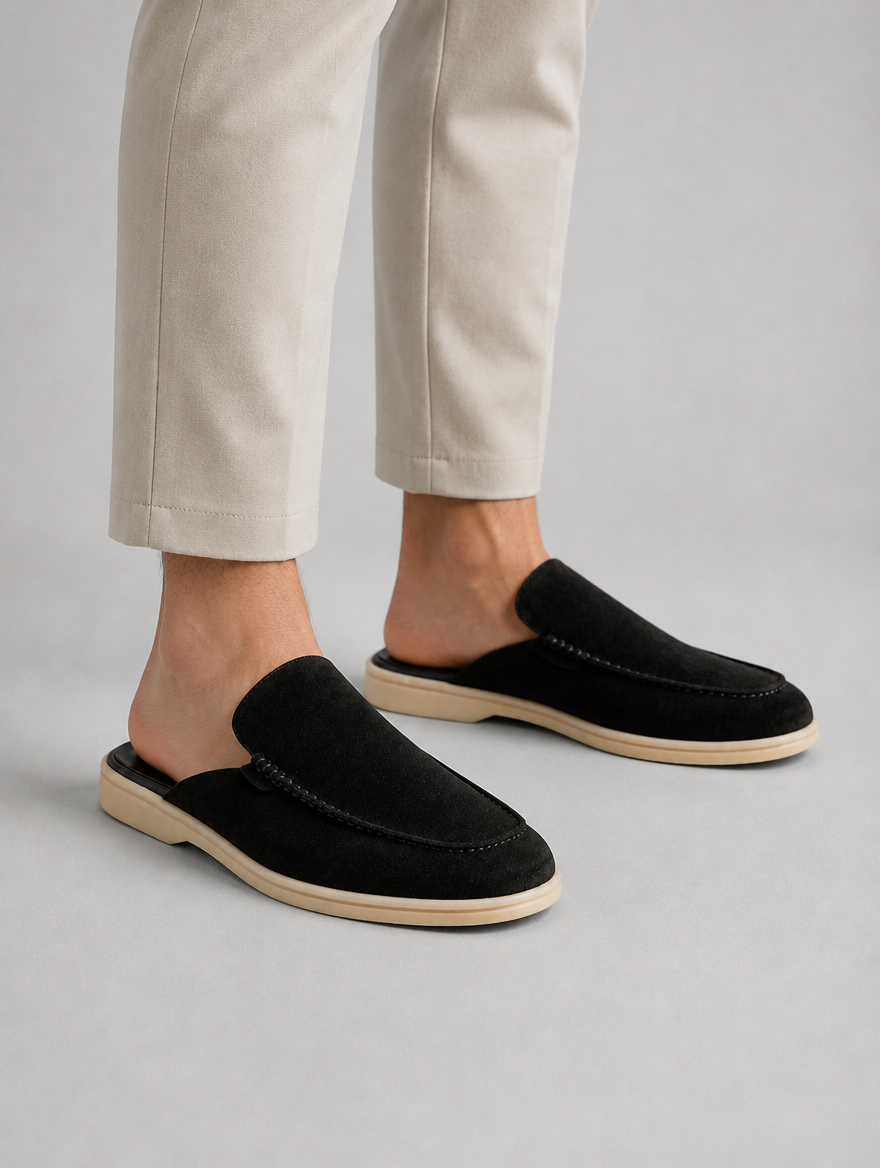 Men's Suede Mule Slip-On Loafers –  Smart Casual Comfort