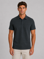 Men's Textured Knit Polo Shirt – Smart Casual Style