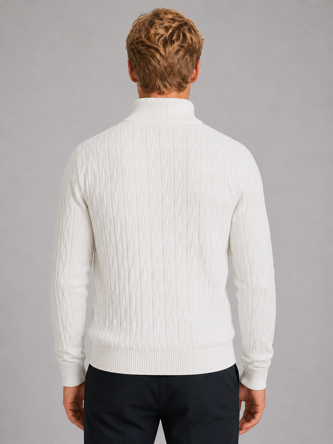 Men's Textured Quarter Zip Jumper