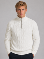 Men's Textured Quarter Zip Jumper