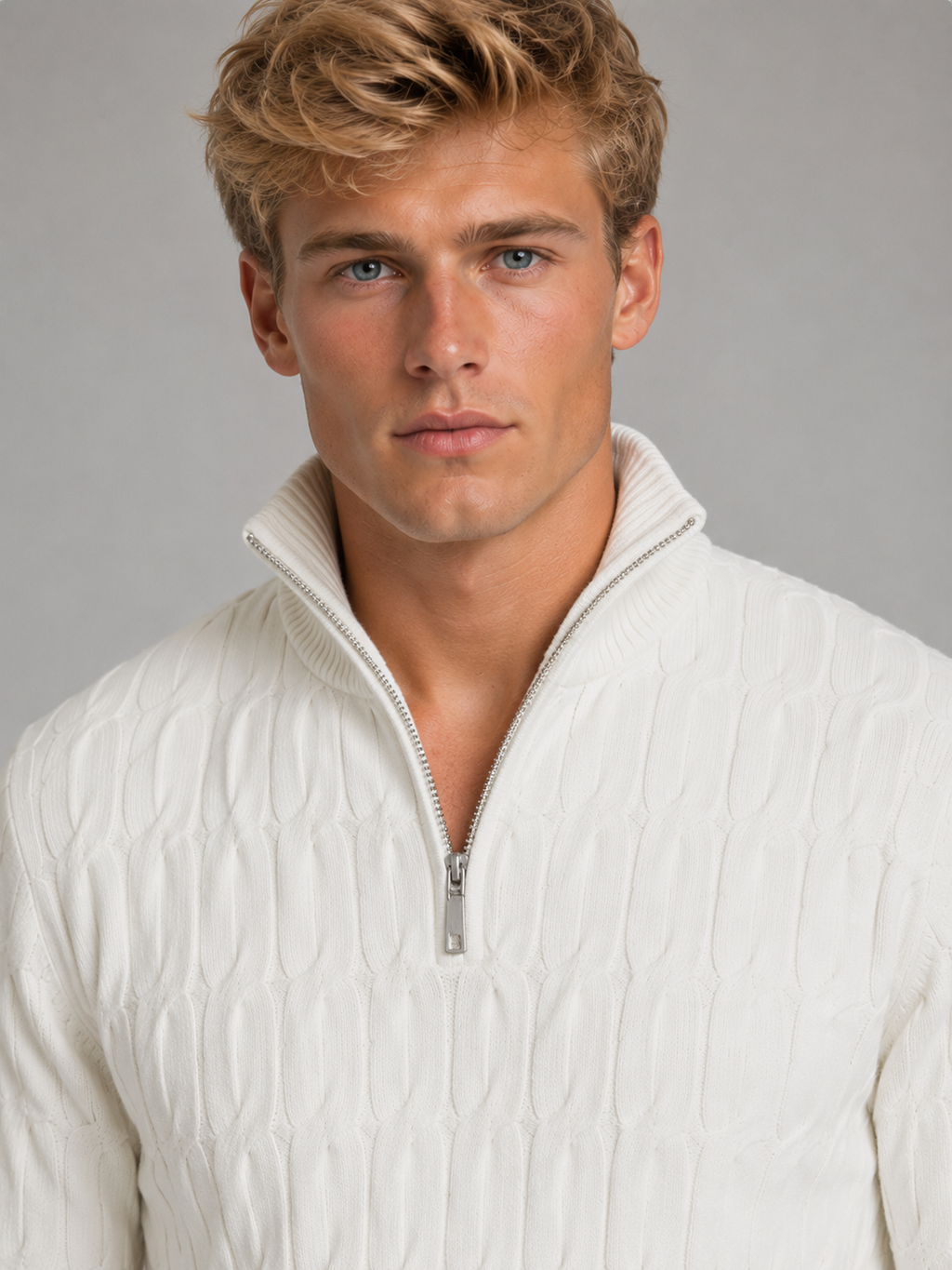 Men's Textured Quarter Zip Jumper