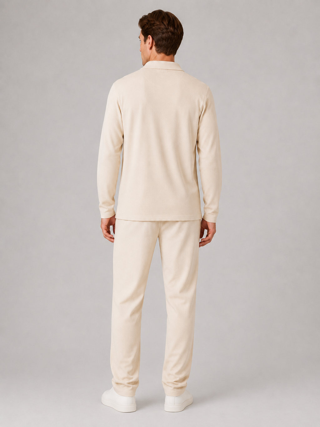 Men’s Two-Piece Quarter-Zip Polo & Trousers Set