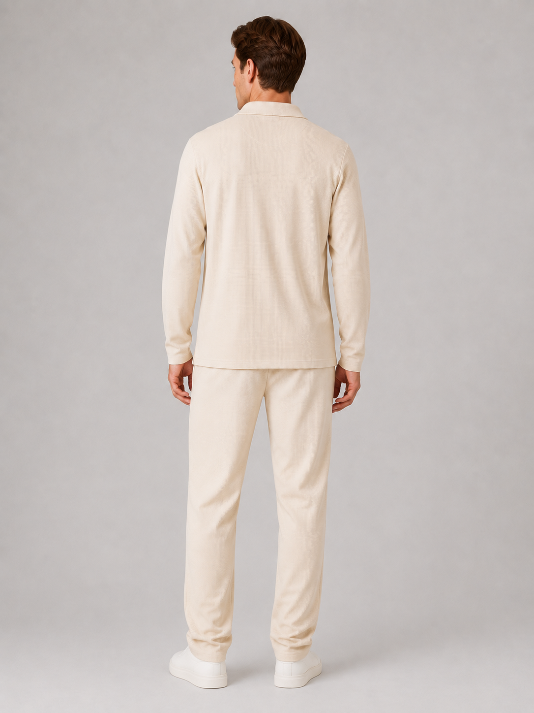 Men’s Two-Piece Quarter-Zip Polo & Trousers Set
