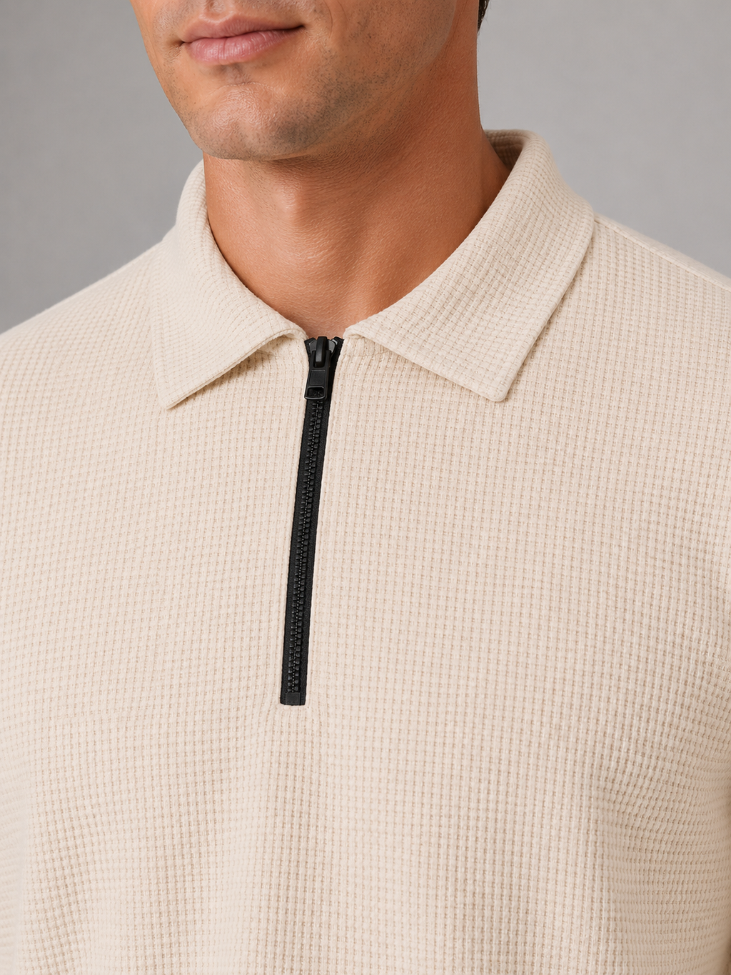 Men’s Two-Piece Quarter-Zip Polo & Trousers Set
