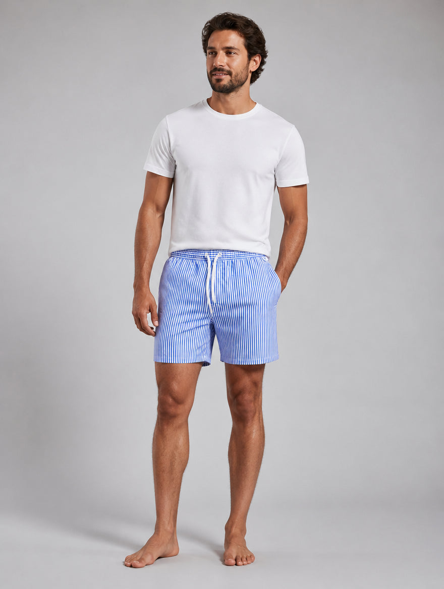 Men’s Striped Swim Shorts – Quick-Dry Fit