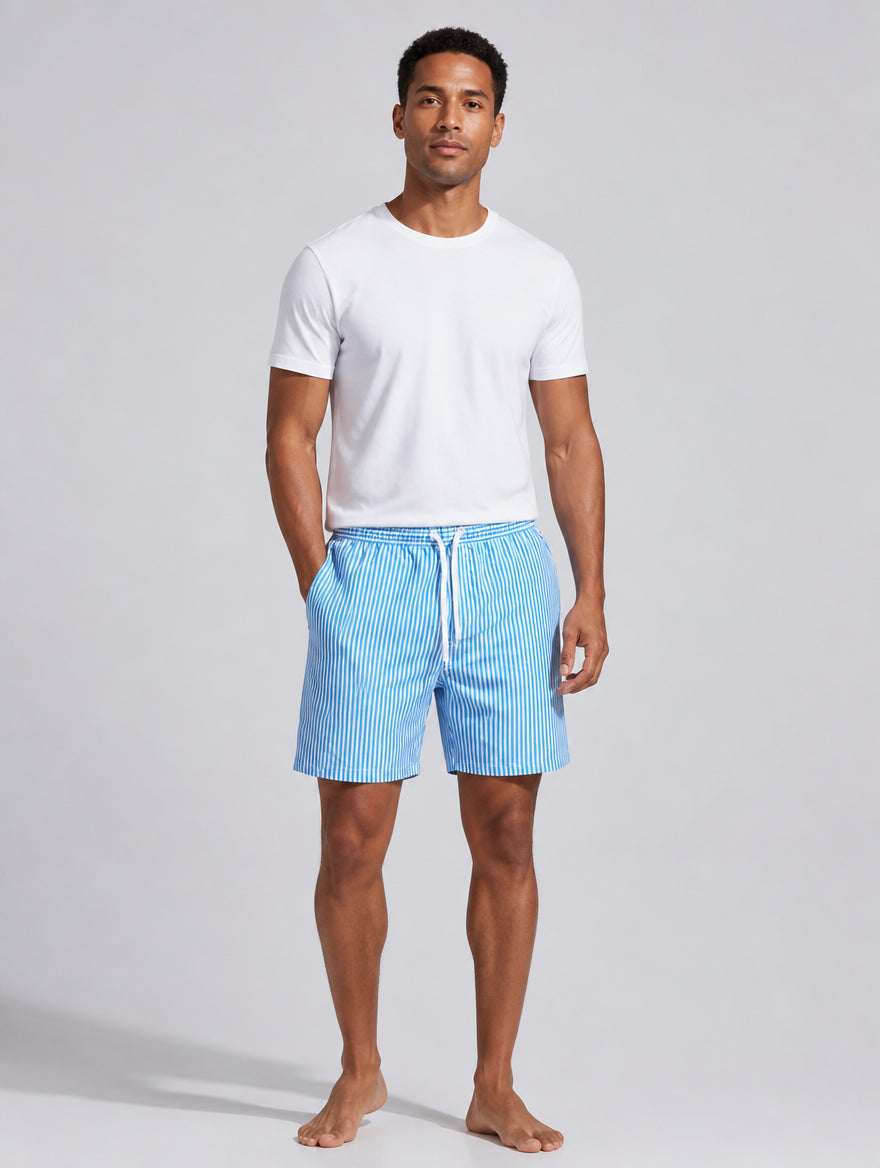 Men’s Striped Swim Shorts – Quick-Dry Fit