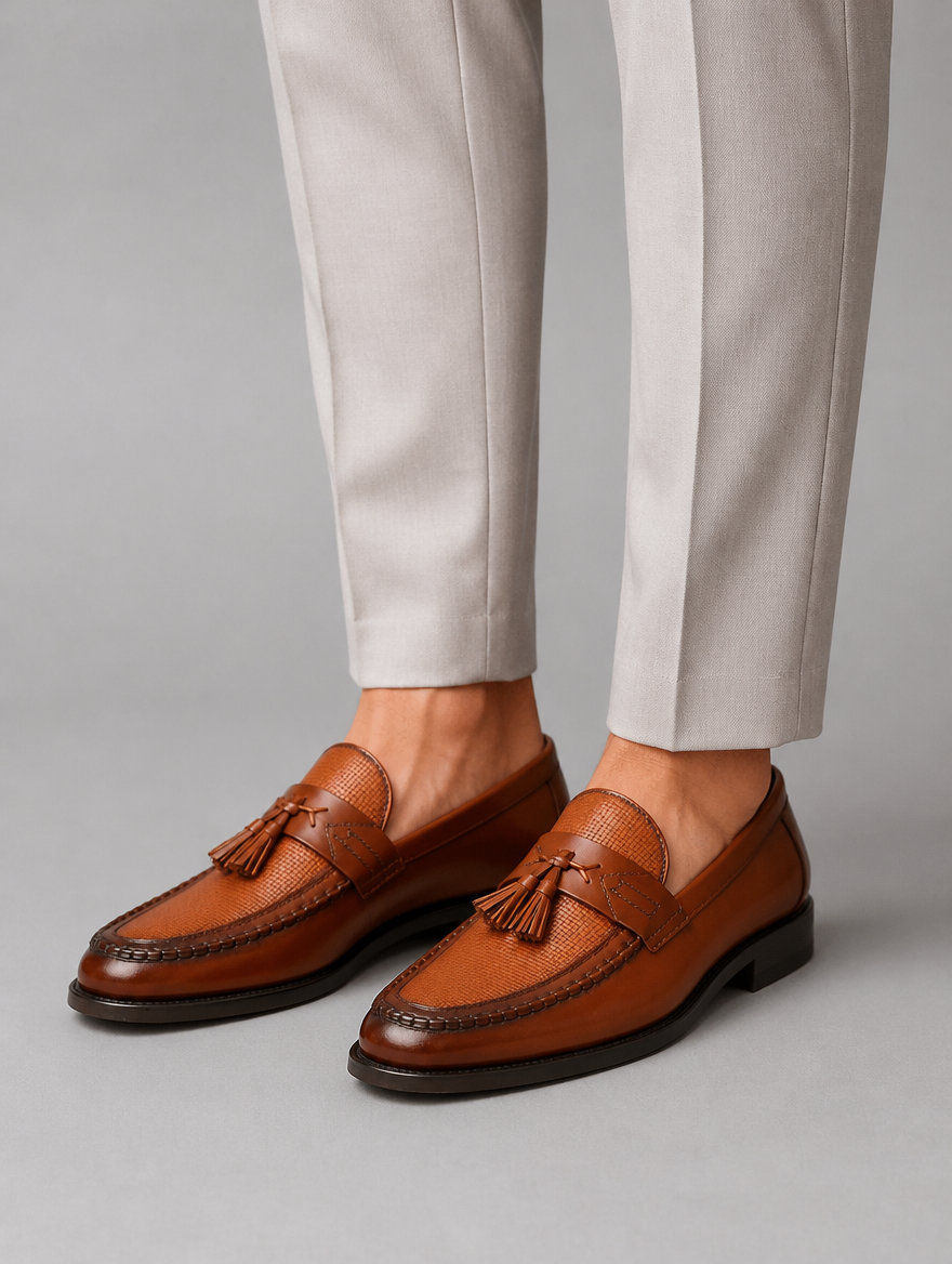 Men’s Woven Tassel Loafers – Refined Slip-On Smart Shoes