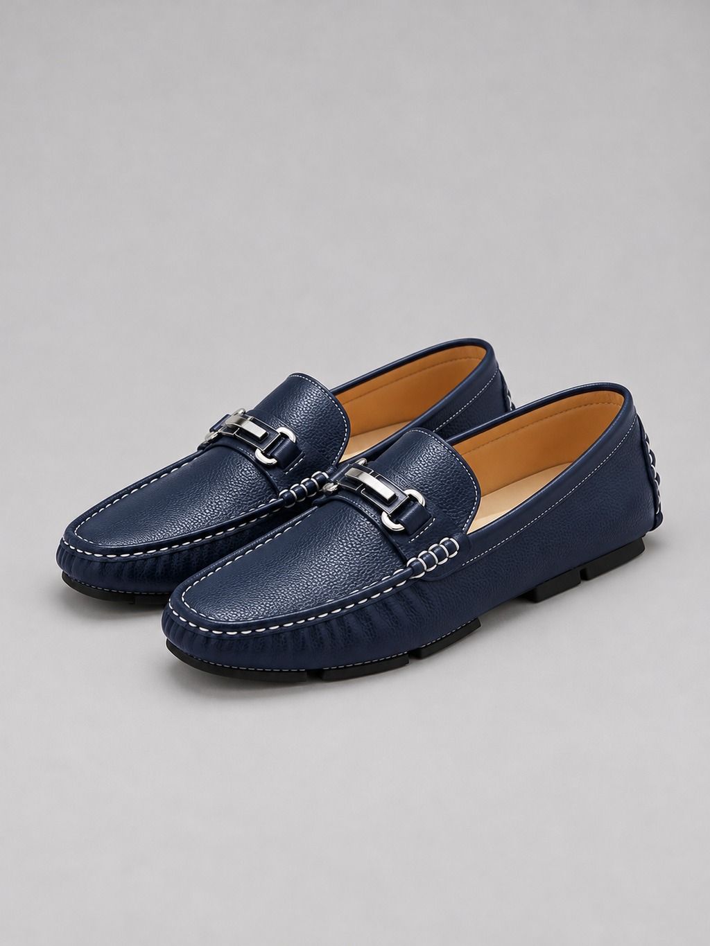 Men’s Leather-Look Driving Loafers – Slip On Moccasin Shoes