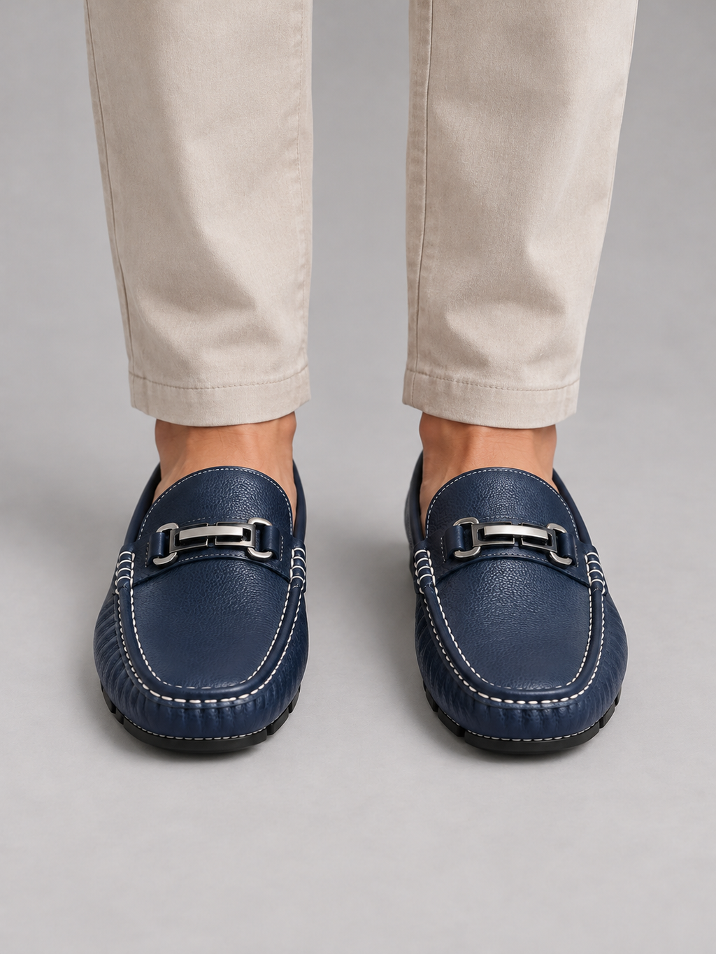 Men’s Leather-Look Driving Loafers – Slip On Moccasin Shoes