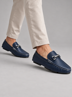 Men’s Leather-Look Driving Loafers – Slip On Moccasin Shoes